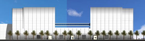 Facade principale Grand Stade Plaine du Var, projet Rudy SALLES facade principale